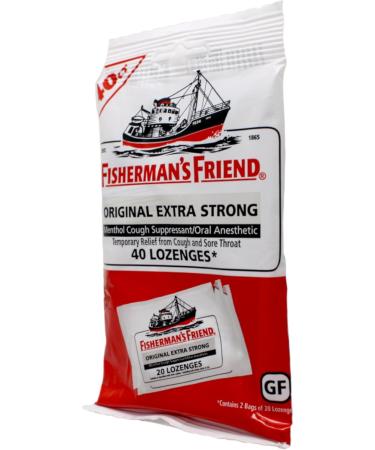 Fisherman's Friend Original Extra Strong Menthol Cough Suppressant Lozenges - 40 ct Pack of 3 40 Count (Pack of 3) - Buy Online on GoSupps.com