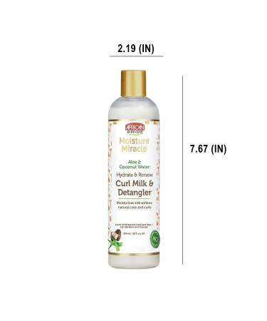 African Pride Moisture Miracle Hydrate & Renew Curl Milk 12 oz - For Natural Coils & Curls, Controls Frizz | Hair Detangler - Buy Online on GoSupps.com