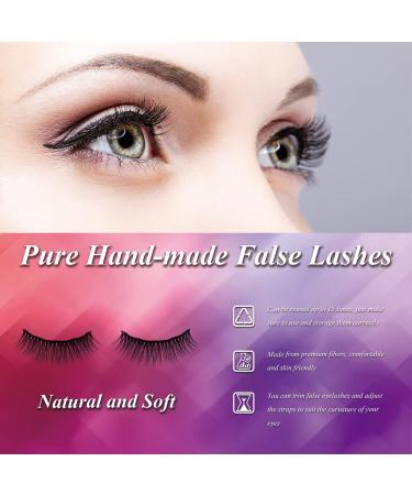 EARLLER 10 Pairs Mixed Mink False Eyelashes Pack - 3D & 5D Natural Look Short and Long Styles - Reusable Handmade Makeup Lashes Set with Glue - Buy Online on GoSupps.com