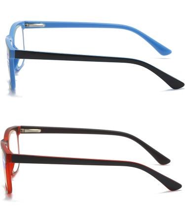 MMOWW 2-Pack Reading Glasses for Men & Women - Anti-Blue Light Computer Glasses with Spring Hinges (Red + Dark Blue 1.5x) - Stylish & Comfortable - Buy Online on GoSupps.com