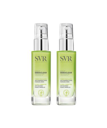 PARAVOSTRA Sebiaclear Serum Anti-Blemish & Anti-Wrinkle Serum Niacinamide Hyaluronic Acid Gluconolactone Adult Acne-Prone Skin Smoothes Purifies Protects Pack of 2 x 30ml