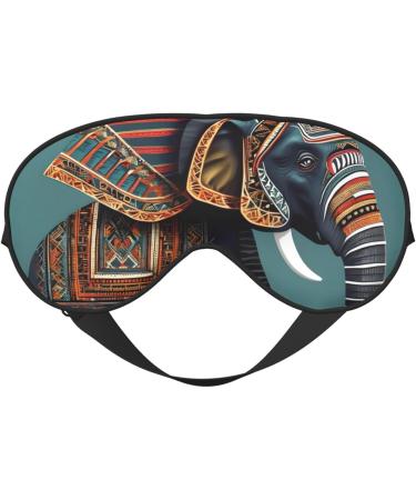 Aztec Elephant Pattern Soft Eye Mask - Sleep Mask for Travel | Comfortable Eye Mask for Women & Men - Buy Online on GoSupps.com