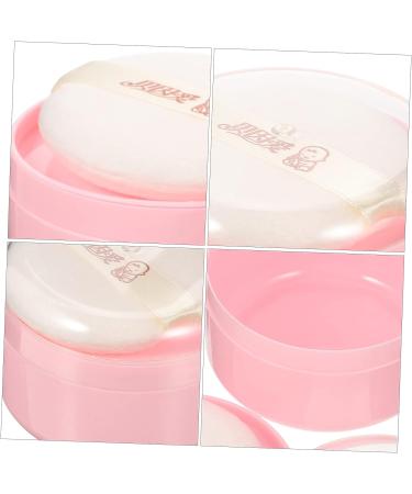 GLSTOY 2pcs Pink Baby Powder Puff Box - Body Powder Container Set for Loose Powder - Synthetic Sponge Compact - Body Powder Puff and Container - Buy Online on GoSupps.com
