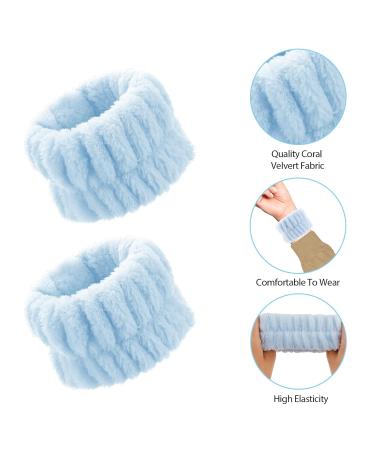 Sibba 3pcs Soft Sponge Spa Headband Set for Women | Terry Fabric Makeup & Face Washing Headbands | Ideal for Yoga Sport & Shower (Blue) - Buy Online on GoSupps.com