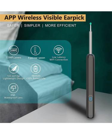 Otoscope Endoscope Ear Spoon Ear Wax Cleaner Ear Wax Removal Kit USB 1080p Hd Load Otoscope Wi-Fi Visible Ear Wax Removal Tool Dia 3.6mm Ear Cleaner with Camera For iOS android (White) - Buy Online on GoSupps.com