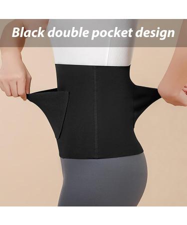 Stomach Warmer Puzzle Game - Soft Heating Waistband for Women Post-Birth Comfort & Sports Protection Black Double Pocket - Buy Online on GoSupps.com