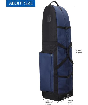 TurnWay Foldable Padded Golf Travel Bag | Heavy Duty 900D Polyester | Waterproof Carry Bag with Wheels | Blue - Buy Online on GoSupps.com