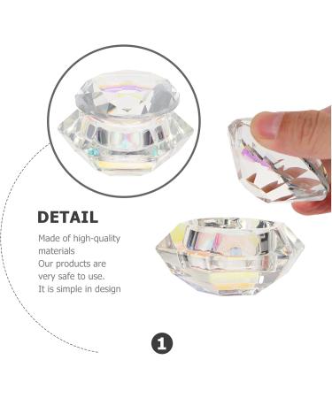 Minkissy Nail Art Dappen Dish Diamond Shape Nail Crystal Bowl with Lid for Nail Acrylic Liquid Powder (White) - Buy Online on GoSupps.com