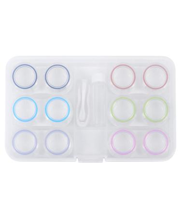 Heallily 1 set contact lens container contact lens applicator eye contact case contact soak case case travel set for contact lenses portable contact container plastic travel kit glasses