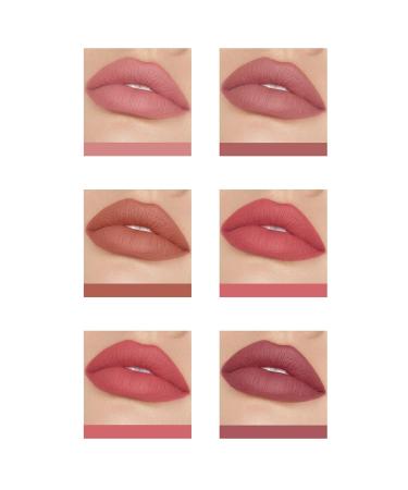 FRJINIE 6 Color Velvet Lipstick Set - Long Lasting, Waterproof, Matte Lip Gloss for Women (Set B) - Buy Online on GoSupps.com