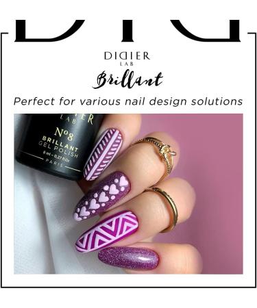 Didier Lab - Premium UV Gel Nail Polish - Brillant No. 08 - Gel Nail Varnish - Nail Art - Long-Lasting High Gloss Wear - Blue Gel Nail Polish - Gel Nails - Glitter Gel Nail Polish - Rich Pigment - Buy Online on GoSupps.com