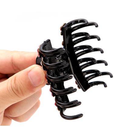 LONEEDY 3PCS Rhinestone Flower Hair Claw Clips - Strong Hold Double Teeth Jaw Clips (Medium) - Color, Light Blue, Silver - Buy Online on GoSupps.com