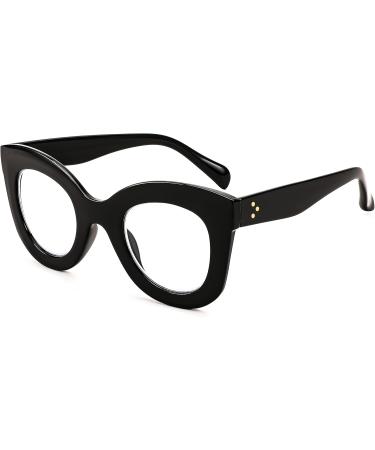 FEISEDY Retro Oversized Blue Light Blocking Reading Glasses - Anti Glare Thick Frame for Digital Eye Strain - B2980 Black Frame 2.0x - Buy Online on GoSupps.com