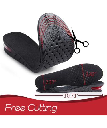 GTETKDE 3.54 Inches Shoe Lifts for Women & Men - Height Increase Insoles - Shoe Inserts for Height 2.75-3.54 Inch - Black (Pack of 1) - Buy Online on GoSupps.com