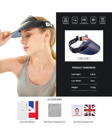 Hapifri Face Shield Sunglasses Sun Visor UPF 70+ UV Protection for Outdoors Sports - Black Small - Buy Online on GoSupps.com
