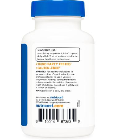 Nutricost Zinc Picolinate 30mg 120 Capsules - Gluten Free and Non-GMO 120 Count (Pack of 1) - Buy Online on GoSupps.com