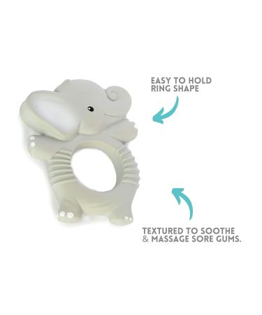 Lil' Llama Baby Elephant Teether - Natural Rubber Teething Ring | BPA-Free & Non-Toxic - Safe Cute Baby Teething Toy - Buy Online on GoSupps.com