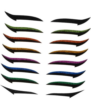 Healvian 108 Pairs Glitter Eyeliner Self Adhesive Eyeliner Sticker Adhesive Stickers Miss Double 1 count (Pack of 1) Assorted Colorx3pcs - Buy Online on GoSupps.com