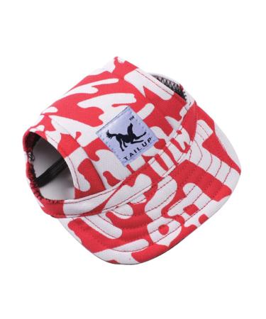 Baseball cap for pets dogs Basecap Outdoor Sport Sun protection Sunbonnet Summer Reise Hut Baseball cap sun hats Dog prime with ear holes and adjustable chin straps white red XL XL white red