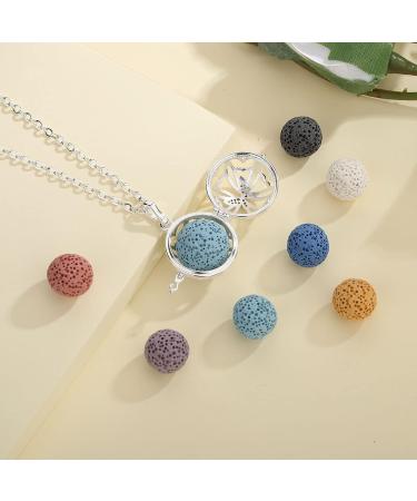 INFUSEU Charm Essential Oil Diffuser Necklace - Aromatherapy Jewelry for Women & Girls with Butterfly Pendant & 7 Lava Stones for Anxiety Relief - Buy Online on GoSupps.com