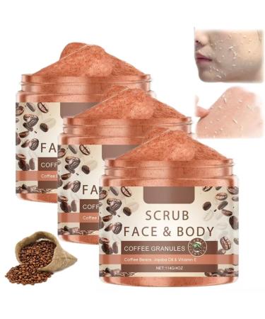 Face & Body Scrub, 2025 New Coffee Exfoliating Buffing Gel, Coffee Exfoliating Scrub Gel, Skin Care, Deep Cleansing Face and Body Exfoliating Scrub Gel, Refreshing Peeling for Body (3PC, 114g)