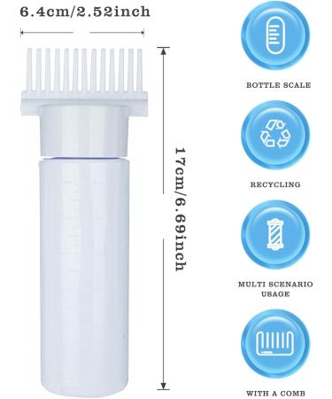Hair Oil Applicator Bottle 180ml Root Comb Applicator Bottle with Clear Scale and 13 Oil Outlets Portable Hair Dye Bottle for Hair Care and Styling Blue - Buy Online on GoSupps.com