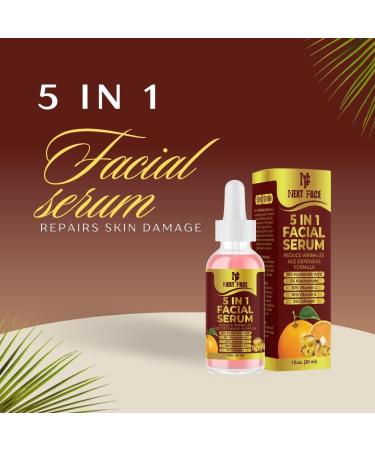 Organic Vitamin C Serum 5 In 1 with Hyaluronic Acid Serum Anti Ageing & Anti Wrinkle Serum Vitamin C Niacinamide Vitamin E Hyaluronic Acid And Collagen Anti-Dark Spots & Brightening. - Buy Online on GoSupps.com