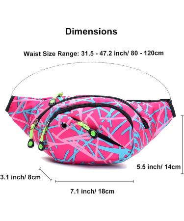 Ausion Fanny Pack Waist Bag - Water Resistant Hip Bum Bag for Traveling, Running, Cycling - Pink - Buy Online on GoSupps.com