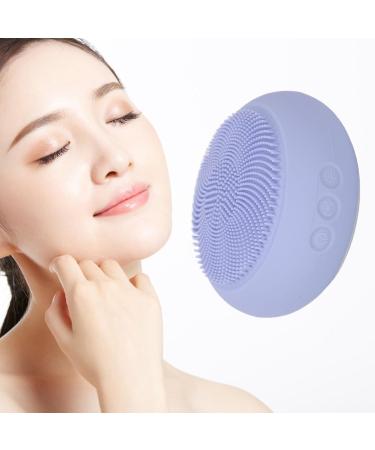 2 in 1 Electric Facial Cleansing Brush & Heating Mask | Waterproof Vibrating Silicone Brush for Blackhead Acne & Pore Care - Purple - Buy Online on GoSupps.com