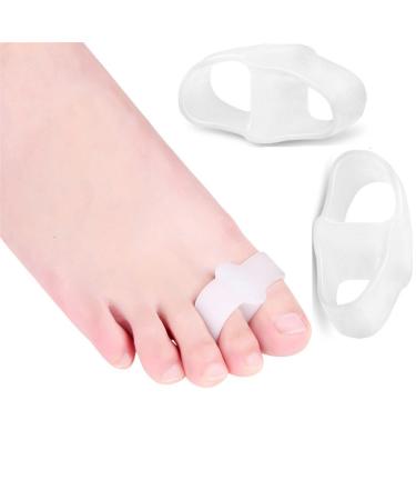 Xwanli 4 silicone soft gel toe spreader toe separator for hallux valgus therapy prevention of pain and relaxation of the feet two toes bale protection for women's men & children