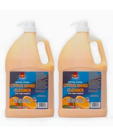 Force 5 Citrus Hand Cleaner With Fine Pumice. Orange Pumice Lotion Hand Cleaners Citrus Bottle with Pump. Will Not Dry Out Hands. Appealing orange-citrus scent (2 Pack)