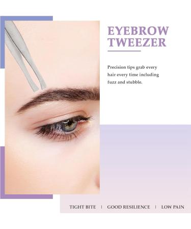 Duontyye Silver Tone Slanted Flat Tip Metal Hair Eyebrow Tweezer Cosmetic Tool for Lady - Buy Online on GoSupps.com