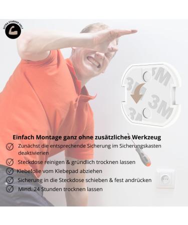 10x Socket Fuse Plug - In Protection | Extra Strong Child Lock Transparent | Tinos Rotary Mechanics Schuko - Buy Online on GoSupps.com