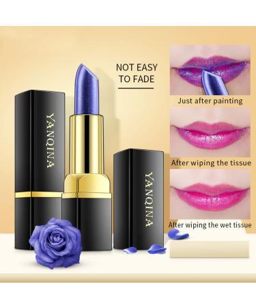 REVERIE DIARY Magic Temperature Changing Lipstick for Women - Blue to Pink Lip Stain Gloss, Long Lasting Waterproof Formula - 0.12 Ounce - Buy Online on GoSupps.com