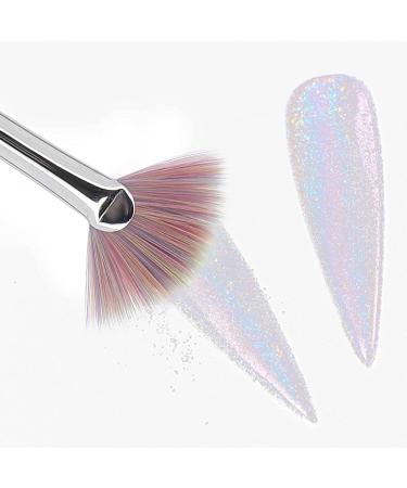 Fan-Shaped Nail Brush | Acrylic-Liner Removal Tool | Rhinestone Handle & Nylon Hair | Perfect for Nail Art & Manicure - Buy Online on GoSupps.com