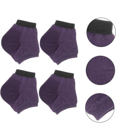 POPETPOP 5 Pairs Moisturizing Socks Silicone Socks Moisturizing Gel Socks Cracked Heel Repair Silicone Heel Protector Shoe Heel Protectors Dry Feet Lotion Socks Cotton Spa Purple Breathable 19x13.5cm - Buy Online on GoSupps.com