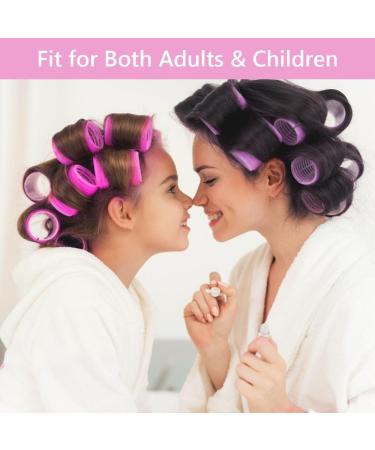 URAQT Hair Rollers 36pcs Hair Curlers Styling Kit with Pins | No Heat Damage DIY Hair Styling Tools | Large Medium Small Self Grip Rollers for Long and Short Hair | 48pcs/Purple - Buy Online on GoSupps.com