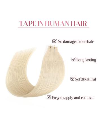 Buy 20PCs Invisible Tape In Extensions | 50g 45cm Blonde Remy Real Hair #60 - Sixstarhair - Buy Online on GoSupps.com