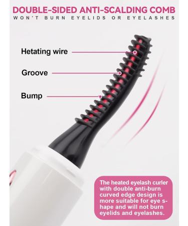 Kalolary Heated Eyelash Curlers 4 Temp Modes Heated Lash Curler with Eyelash Tweezers and Lash Comb 8s Fast Heating Electric Eyelash Curler with LED Display for 24h Long Lasting Natural Curling - Buy Online on GoSupps.com