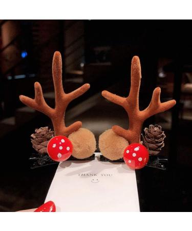 4 Pairs Christmas Deer Antler Hair Clips Cute Antler Hairpins Christmas Hair Clips Lovely Xmas Party Headwear for Children (Style 1) Picture 1 - Buy Online on GoSupps.com