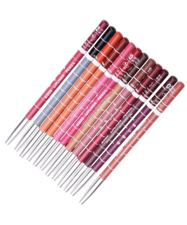 12 pieces colors lipiner waterproof lip contour stift set Long-lived lip make-up cosmetic gift set Long-term waterproof make-up lipstick for women and girls