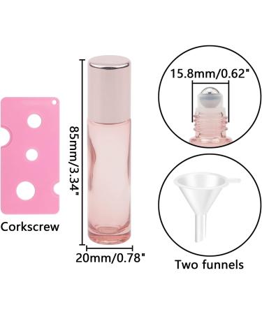 Pxyelec 14 Pack 10ml Refillable Roll-On Glass Bottles for Oils Fragrances Cosmetics & Massages - Pink - Buy Online on GoSupps.com