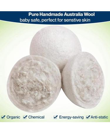 korvre 6Pcs Wool Dryer Balls- Premium Natural - Made with Wool That Replaces Dryer Sheets - Lint Remover Easy to Use 7cm - Buy Online on GoSupps.com