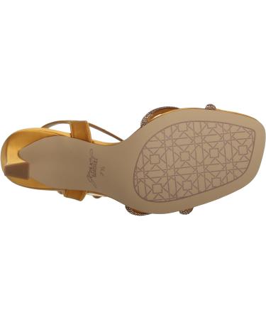 Jewel Badgley Mischka Women's Madison Heeled Sandal 3 UK Sunflower Satin - Buy Online on GoSupps.com