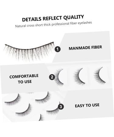 minkissy 5 Pairs Short False Eyelashes Lashes Eyelashes Extension 3d Synthetic Eyelashes Fluffy Volume Lashes Stage Eyelash Fake Lashes Thick Eyelash Black Artificial Fiber Extend Slim - Buy Online on GoSupps.com
