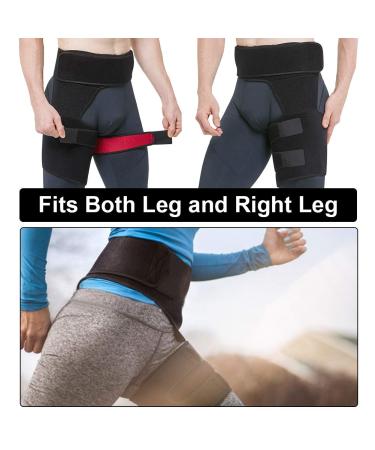 Hip Brace Groin Support - Sciatica Relief Wrap Thigh Compression Sleeve for Injury Rehab - Men & Women - Buy Online on GoSupps.com