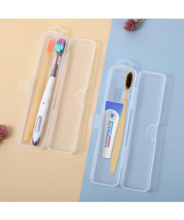 JeffDad 2 Pack Travel Toothbrush Case - Clear Portable Toothbrush Holder & Toothpaste Storage Container for Trips (20x4.5x3cm) - Buy Online on GoSupps.com