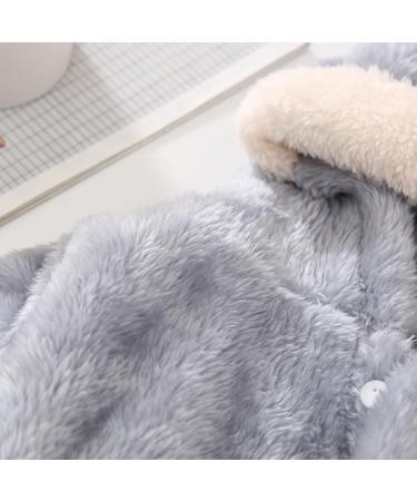 Colorful Cartoon Rabbit Children's Bathrobe | Cozy Hooded Nightwear & Flannel Pajamas for Girls 1-8 Years - Plush & Thick Gray Design - Buy Online on GoSupps.com