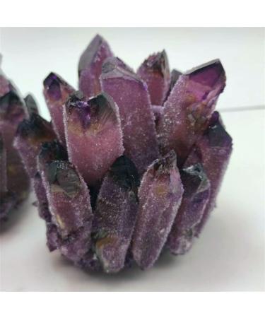 Natural Crystal 300-700g Natural Purple Ghost Quartz Crystal Cluster Crystals raw Gemstone Specimen for Home&Office Decoration Synthetic Power Stone Crystal HOMEZHOU (Size : 500-600g)