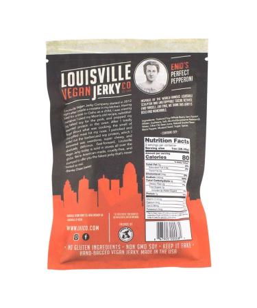 Louisville Vegan Jerky Co Perfect Pepperoni 3 oz - Delicious Plant-Based Snack - Buy Online on GoSupps.com